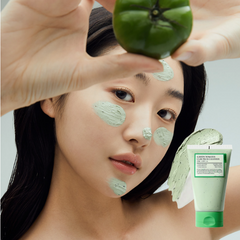 FULLY Green Tomato Clay Pack Cleanser 120ml – 2-in-1 Pore Purifying Wash-Off Pack & Foam Cleanser