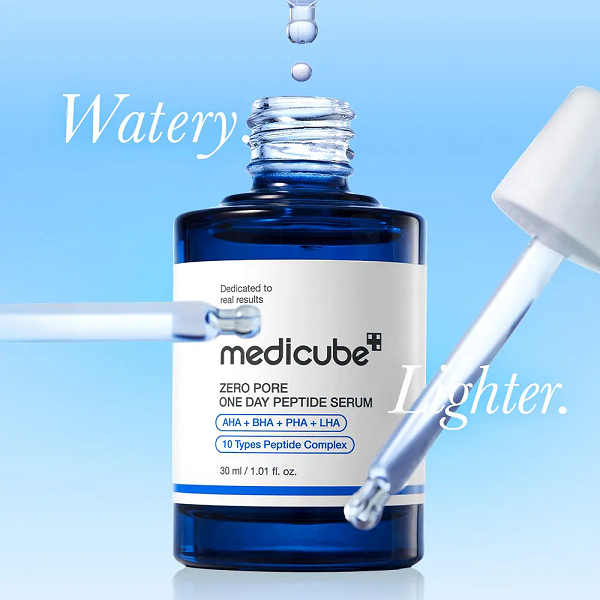Medicube Zero Pore One Day Peptide Serum 30ml – AHA·BHA·PHA·LHA + 10 Peptide Pore Serum