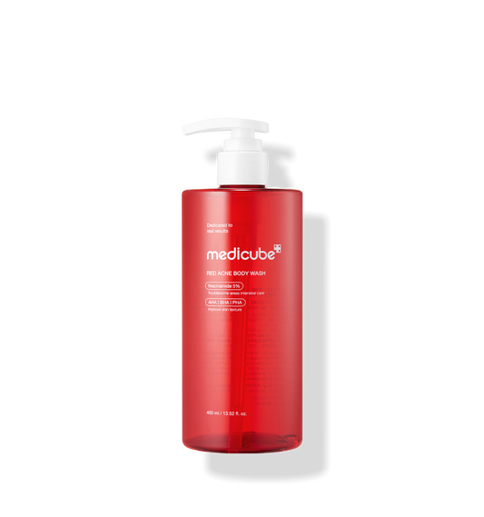 medicube Red Acne Body Wash 3.0 400ml – Daily Body Cleanser with 5% Niacinamide, AHA, BHA & PHA