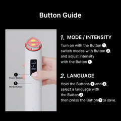 Medicube AGE-R Booster Pro X2 — button and intensity guide